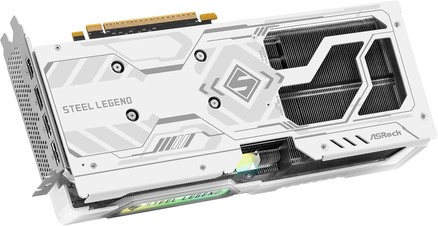 ASRock Graphic Card Intel Arc B580 Steel Legend 12GB OC Triple Fan White ASRock Graphic Card Intel Arc B580 Steel Legend 12GB OC Triple Fan White